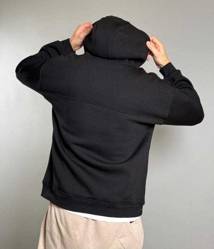 Мъжка блуза BUTTON HOODIE BLACK