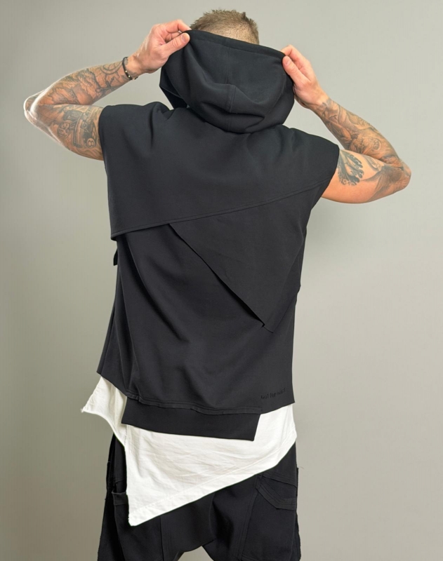 Мъжка блуза DRAPE-01 BLACK MOVOMO