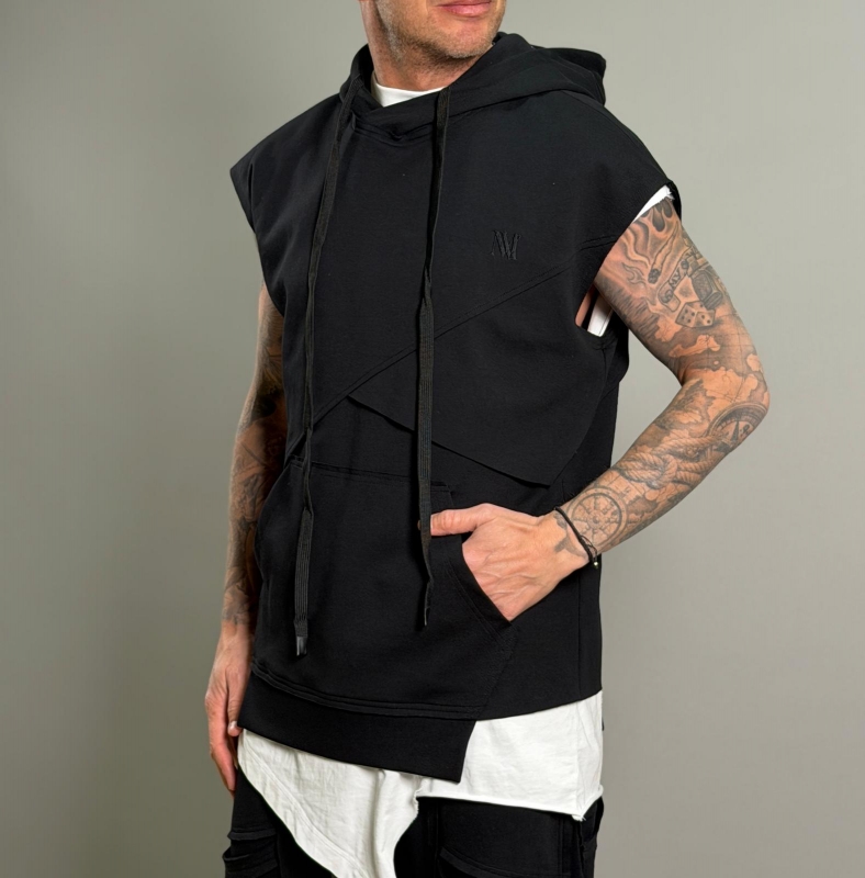 Мъжка блуза DRAPE-01 BLACK MOVOMO