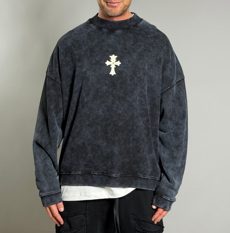 Мъжка блуза ISAIAH CROSS – WASHED BLACK