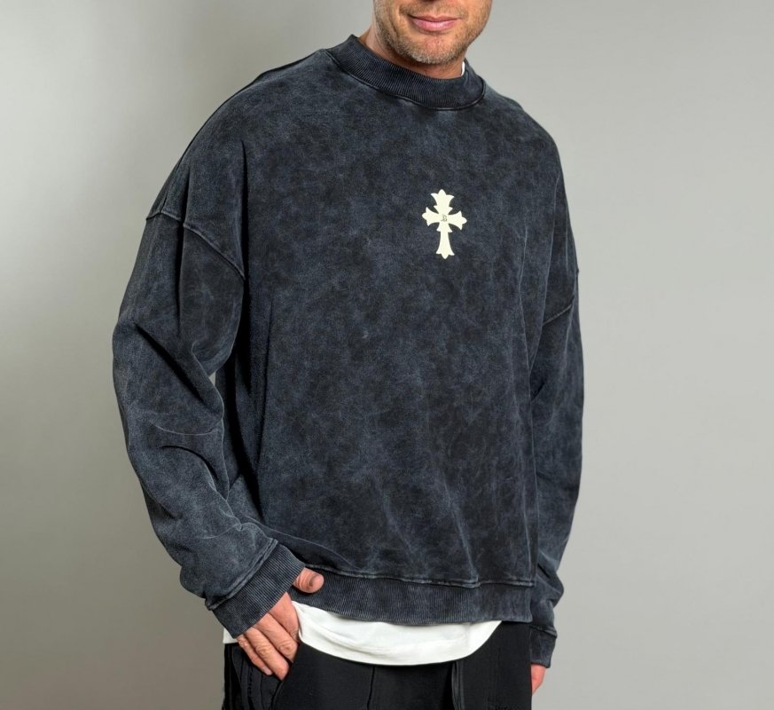 Мъжка блуза ISAIAH CROSS – WASHED BLACK