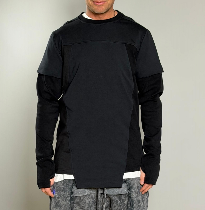 Мъжка блуза Layered BLACK