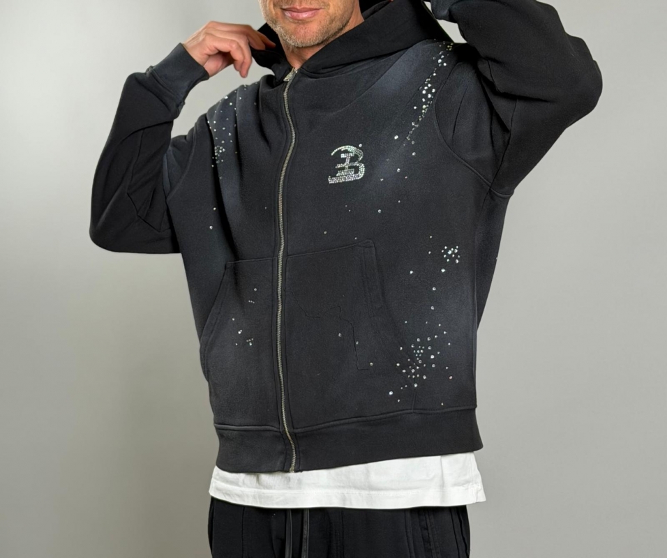 Мъжко горнище Offline Luxury Zip Hoodie – Black Edition