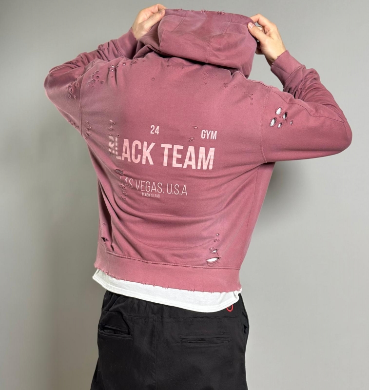 Мъжка блуза с качулка Bordeaux Team Distressed Hoodie
