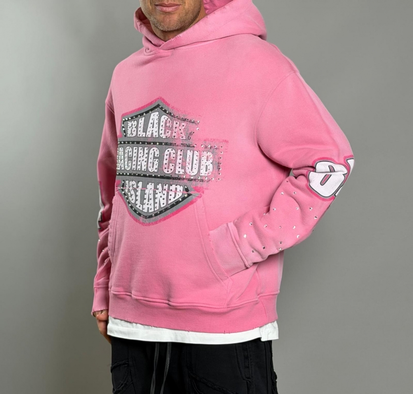 Мъжка блуза с качулка Racing Club Hoodie – Pink Edition
