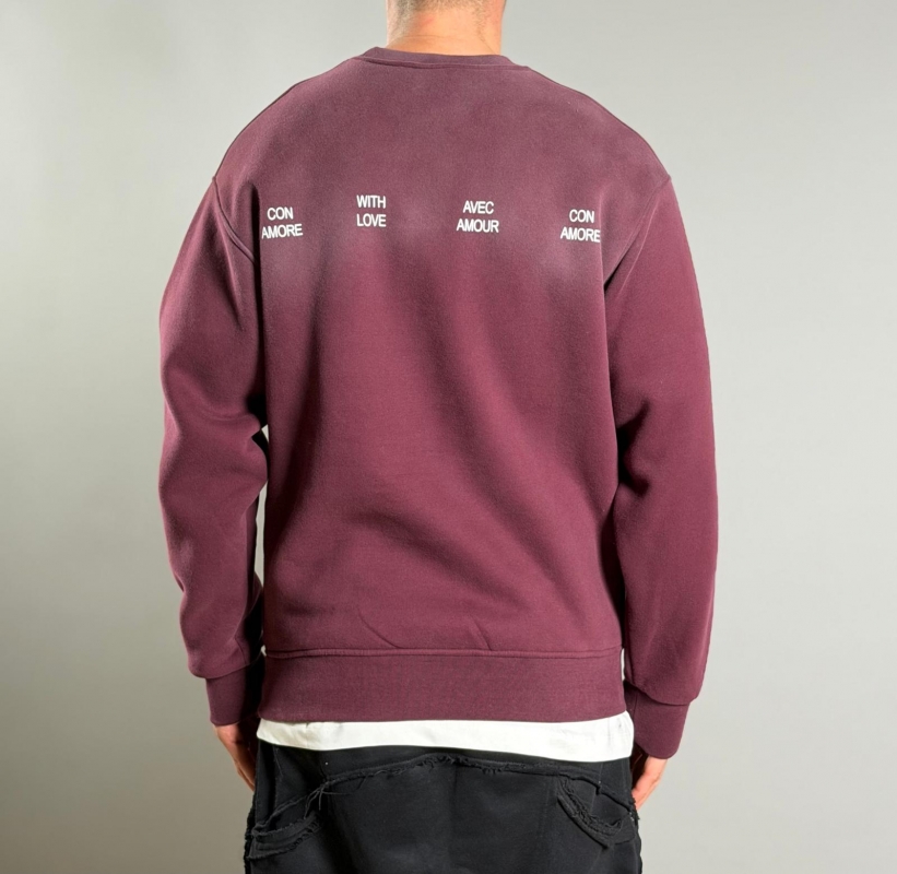 Мъжка блуза WITH LOVE – BURGUNDY