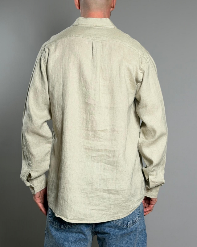 Мъжка ленена риза  Natural Beige