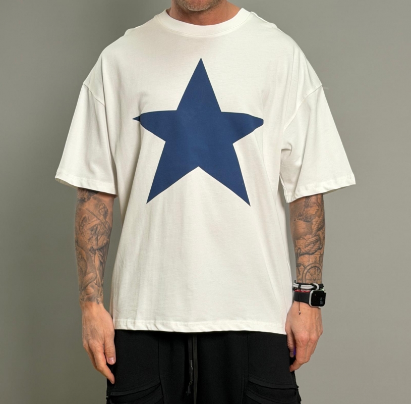 Мъжка оувърсайз тениска star blue