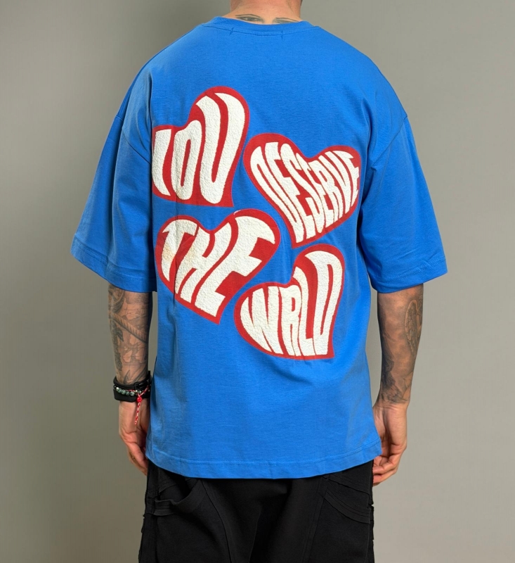 Мъжка оувърсайз тениска Star Blue – OFF THE SYSTEM