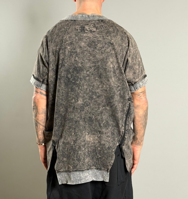 Мъжка тениска DARK WASH RAW ZIP TEE