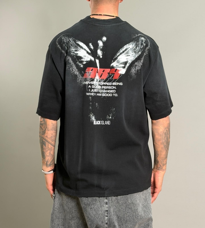 Мъжка овърсайз тениска RE BORN WINGS TEE
