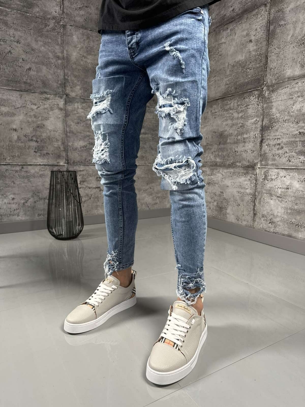 Мъжки накъсани дънки Skinny  fit