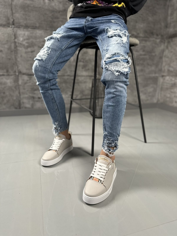 Мъжки накъсани дънки Skinny  fit