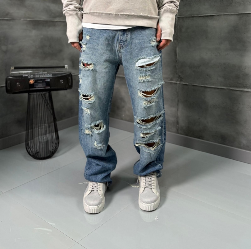 Мъжки дънки Straight – Destroyed Edition