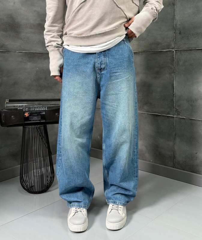 Мъжки дънки BAGGY – Light Blue