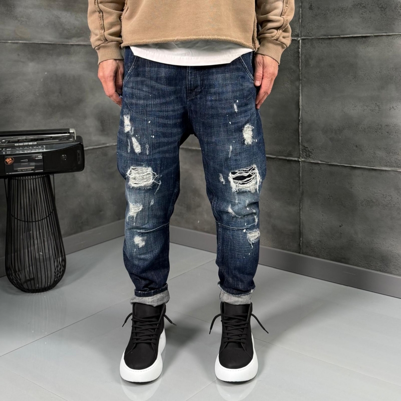 Мъжки дънки Denim Heavy Destroy Loose