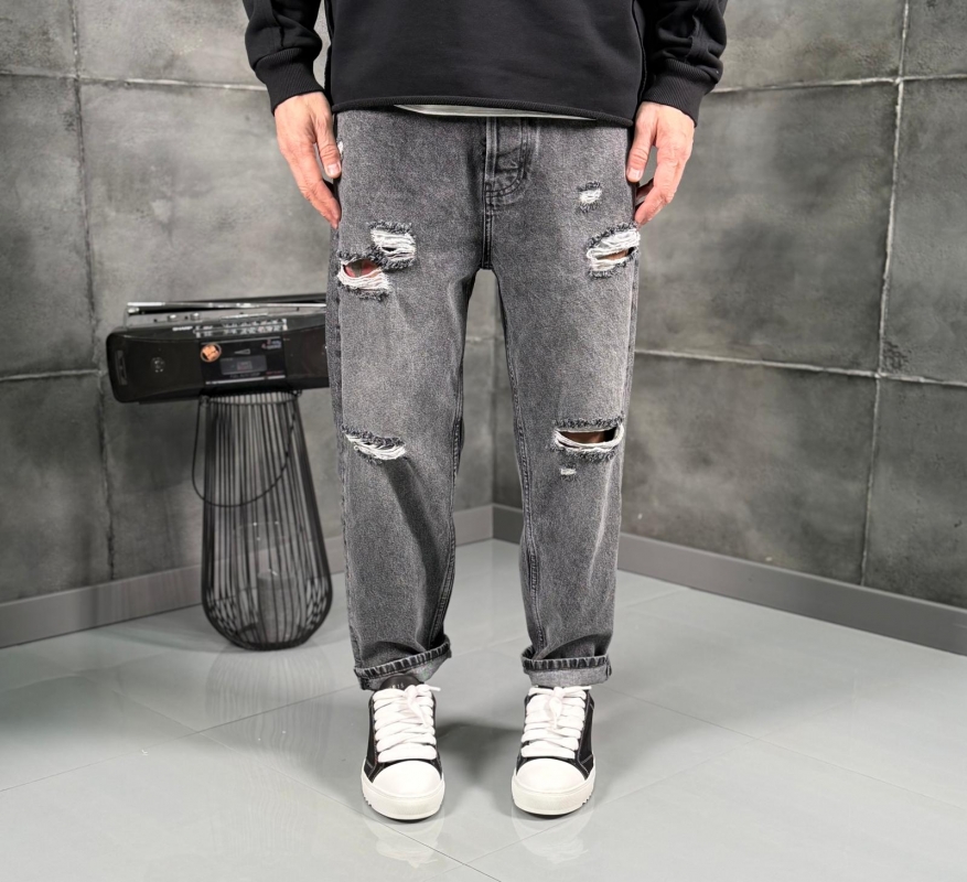 Мъжки дънки Distressed Grey