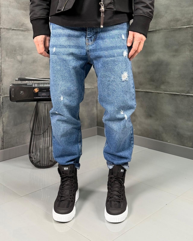 Мъжки дънки MID BLUE RAW