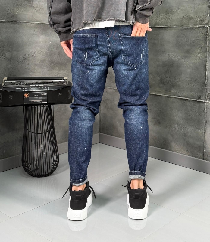 Мъжки дънки Skinny Fit Denim Dark Destroyed Flex