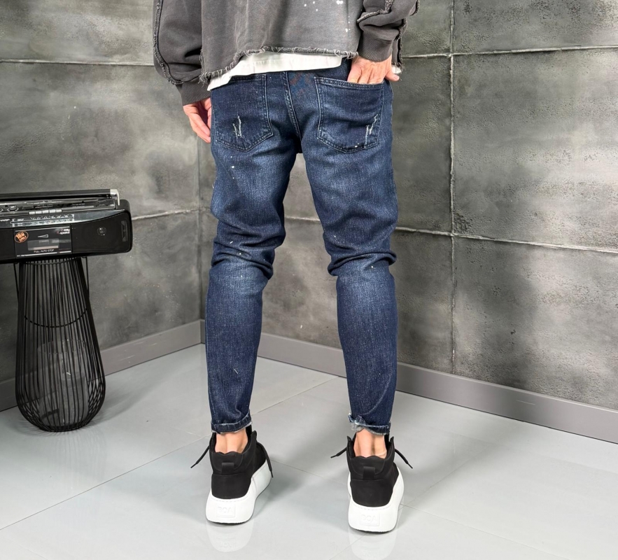 Мъжки дънки Skinny Fit Denim Ripped Impact