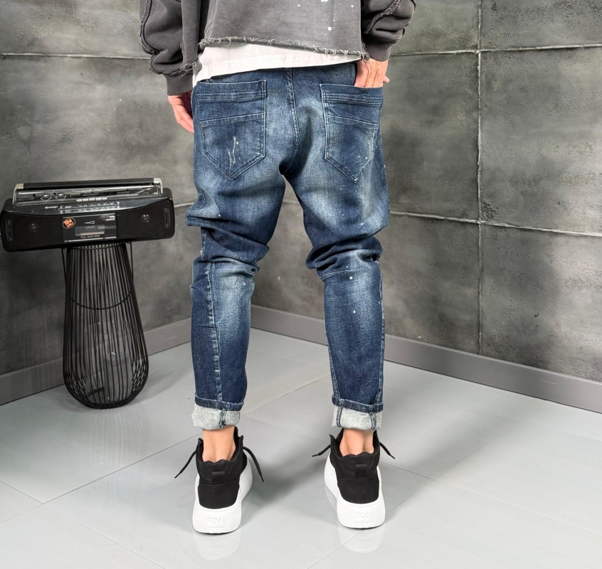 Мъжки дънки Skinny Fit Distressed Blue