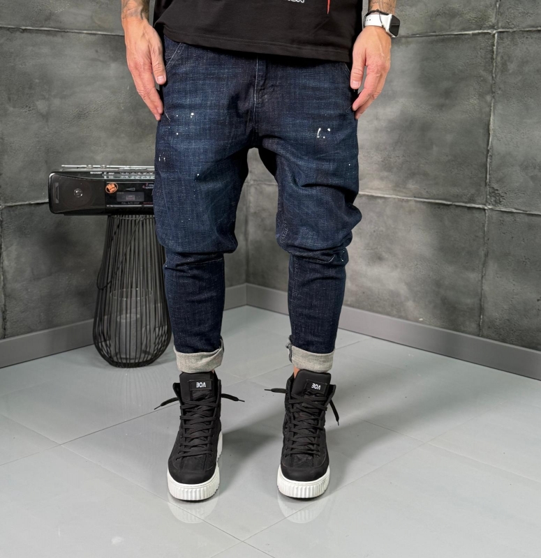 Мъжки дънки Skinny Fit Painted Drop Jeans