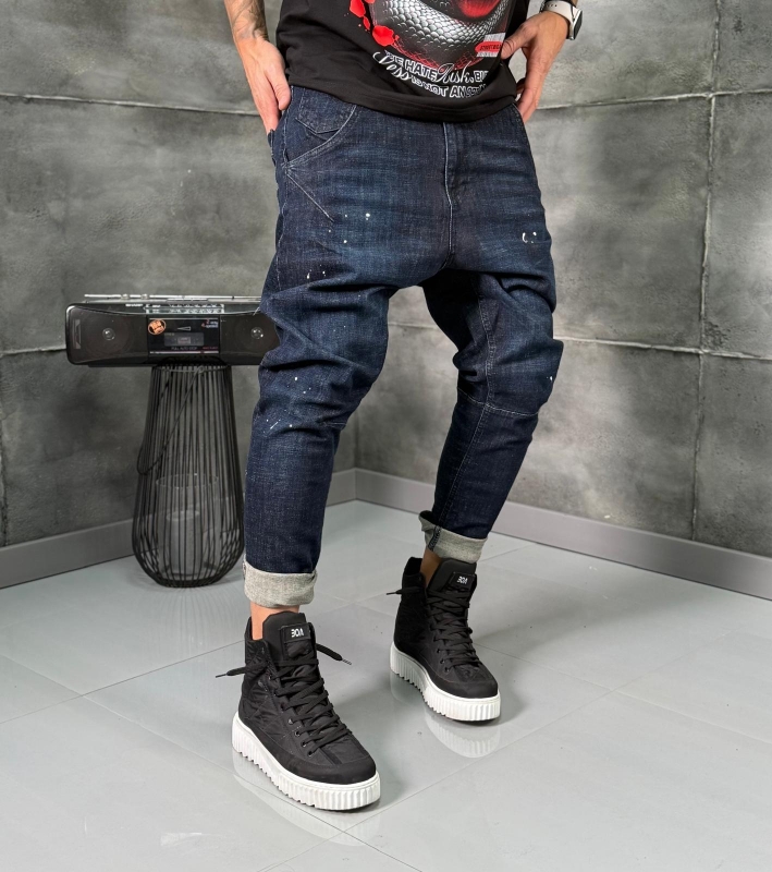 Мъжки дънки Skinny Fit Painted Drop Jeans