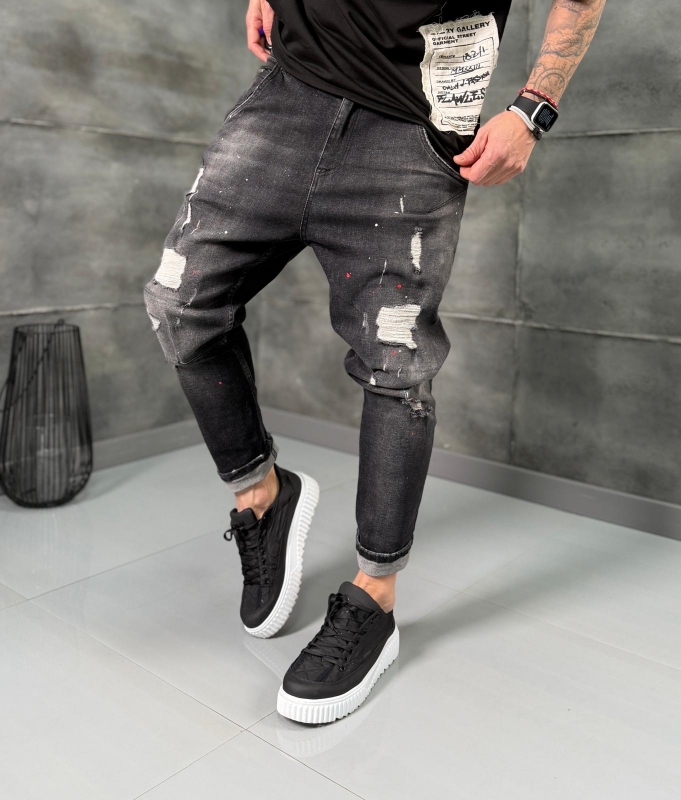 Мъжки дънки slim fit BLACK RIOT