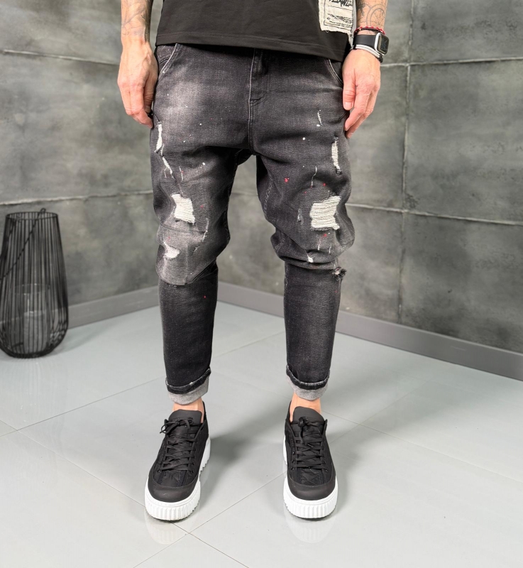 Мъжки дънки slim fit BLACK RIOT