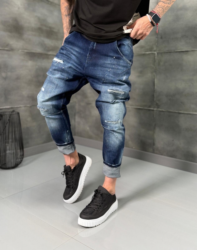 Мъжки дънки slim fit NIGHT SCRATCH