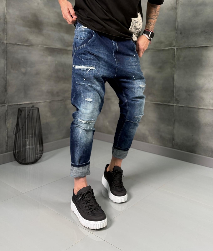 Мъжки дънки slim fit NIGHT SCRATCH