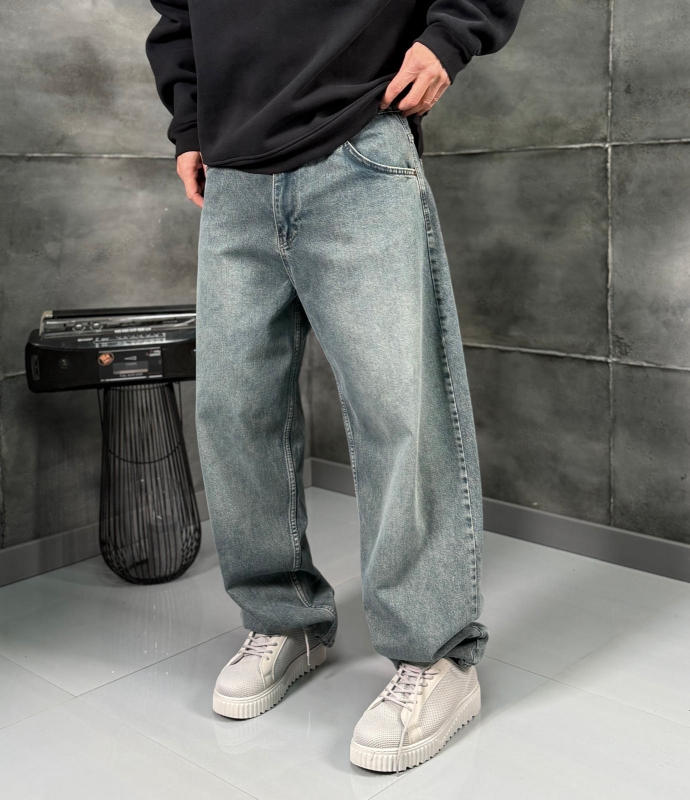 Мъжки дънки Wide Denim Cold Grey Wash