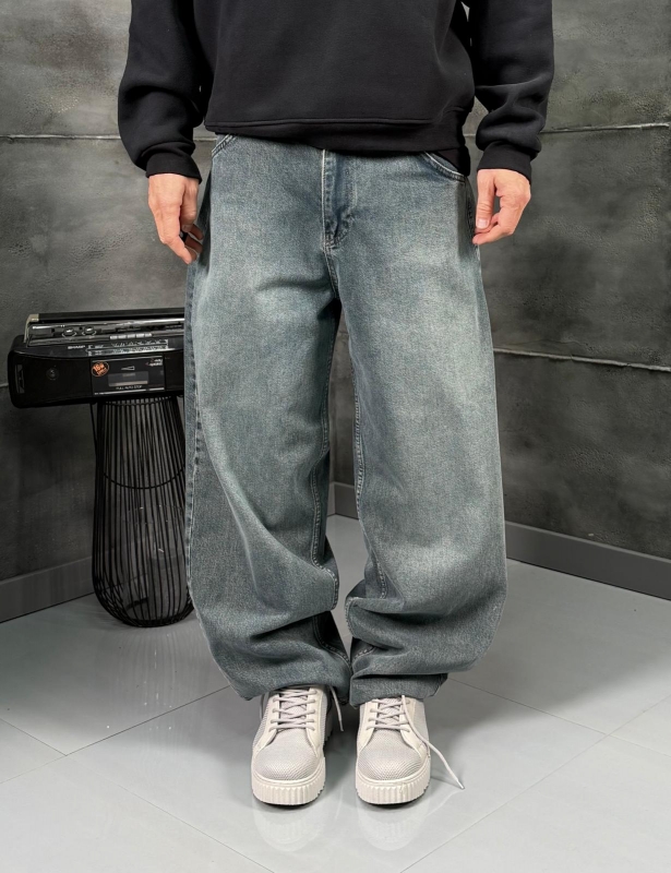 Мъжки дънки Wide Denim Cold Grey Wash