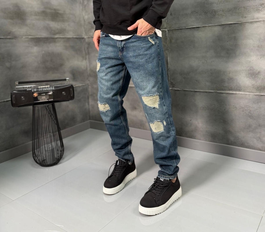 Мъжки дънки – Blue Destroyed Patches