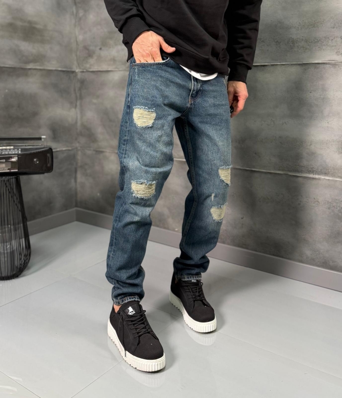 Мъжки дънки – Blue Destroyed Patches