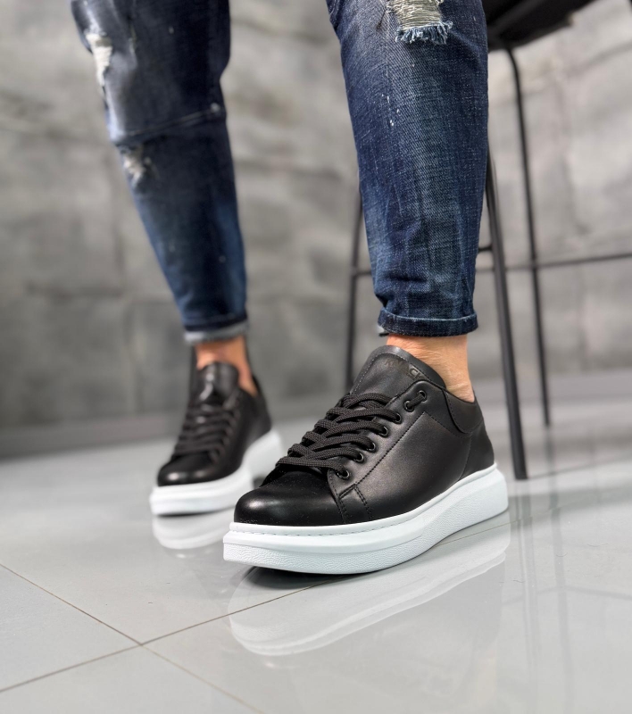 Мъжки ежедневни обувки NOIR WHITE SOLE