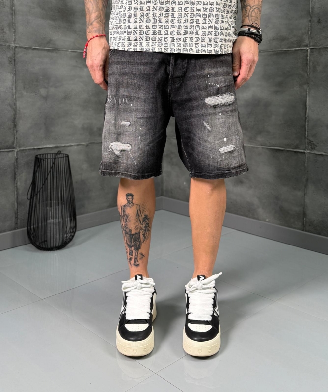 Мъжки къси дънки GRAPHITE STRIKE DENIM