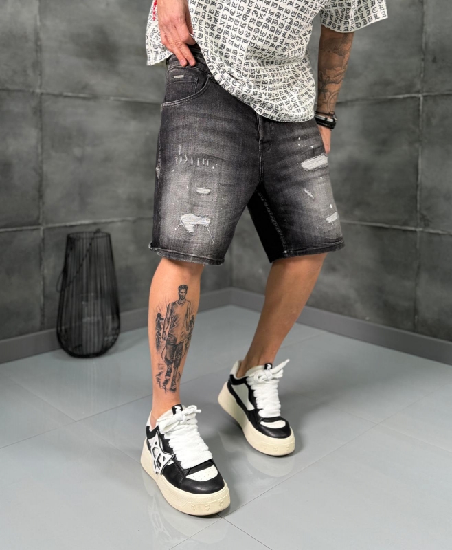 Мъжки къси дънки GRAPHITE STRIKE DENIM