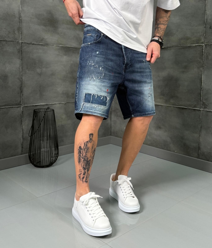 Мъжки къси дънки INDIGO SPLASH II