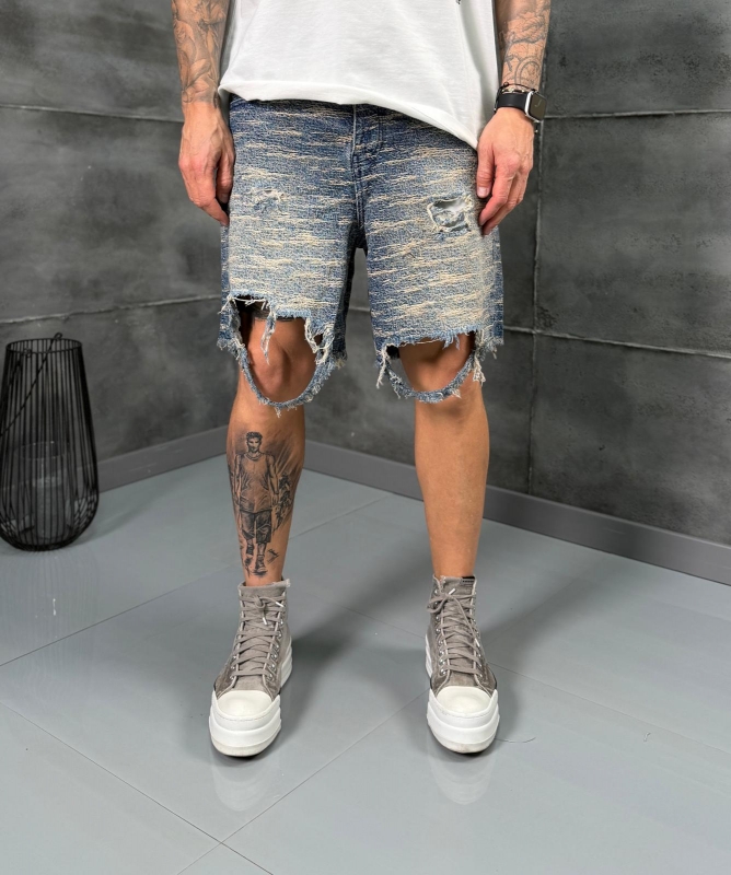 Мъжки къси дънки RAW DISTRESS