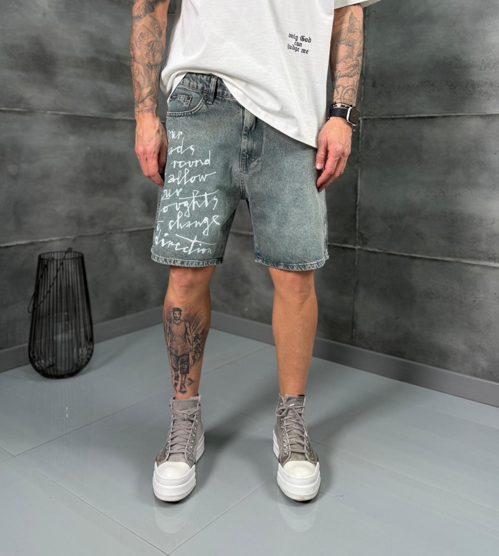 Мъжки къси дънки SCRIPT WASH