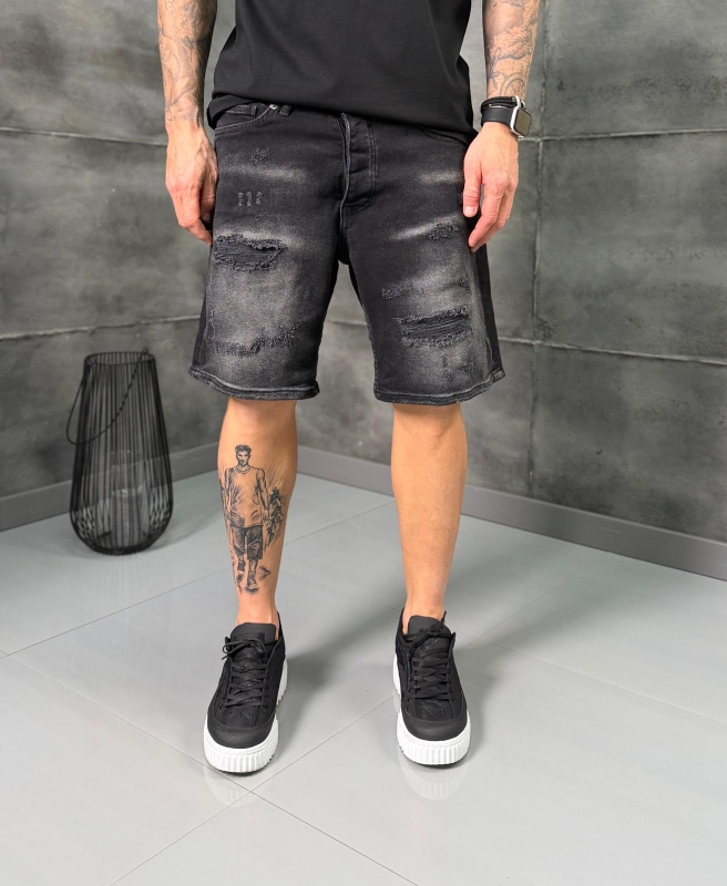 Мъжки къси дънки SHADOW RIPPED