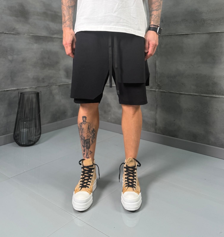 Мъжки къси панталони DRAPE-01 MOVOMO BLACK
