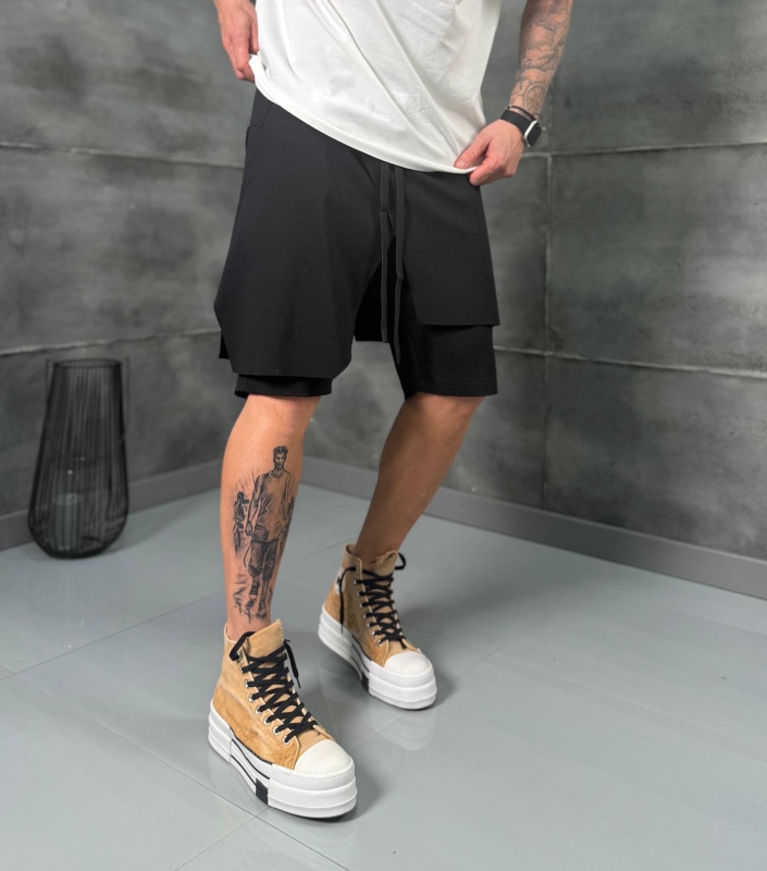 Мъжки къси панталони DRAPE-01 MOVOMO BLACK