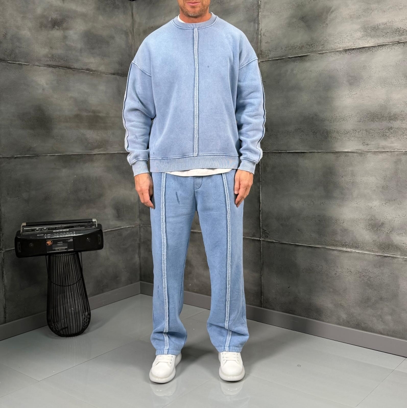 Мъжки комплект Faded Line Light Blue