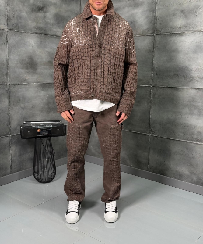 Мъжки комплект Textured Utility Set – Brown Edition