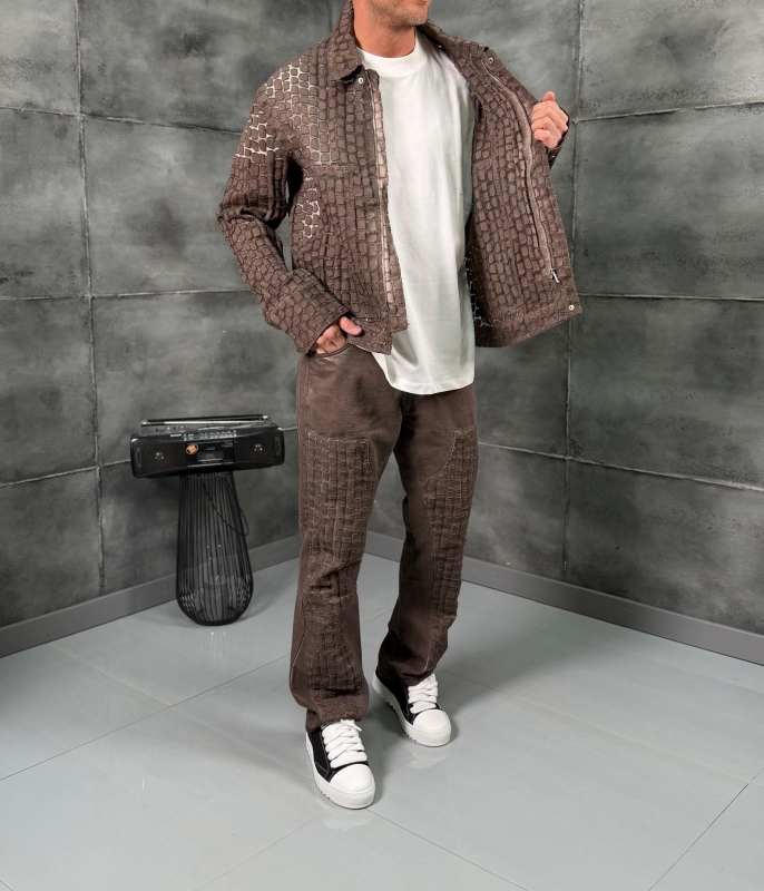 Мъжки комплект Textured Utility Set – Brown Edition