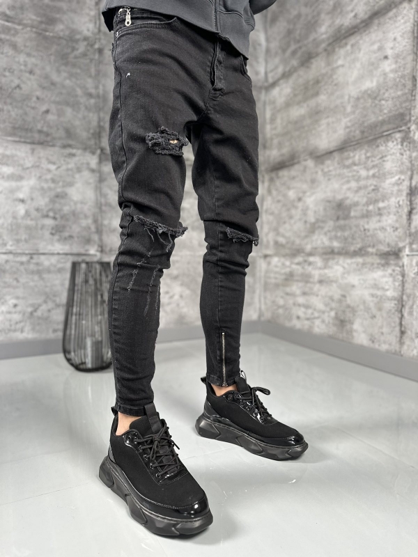 Мъжки дънки с цип Skinny fit