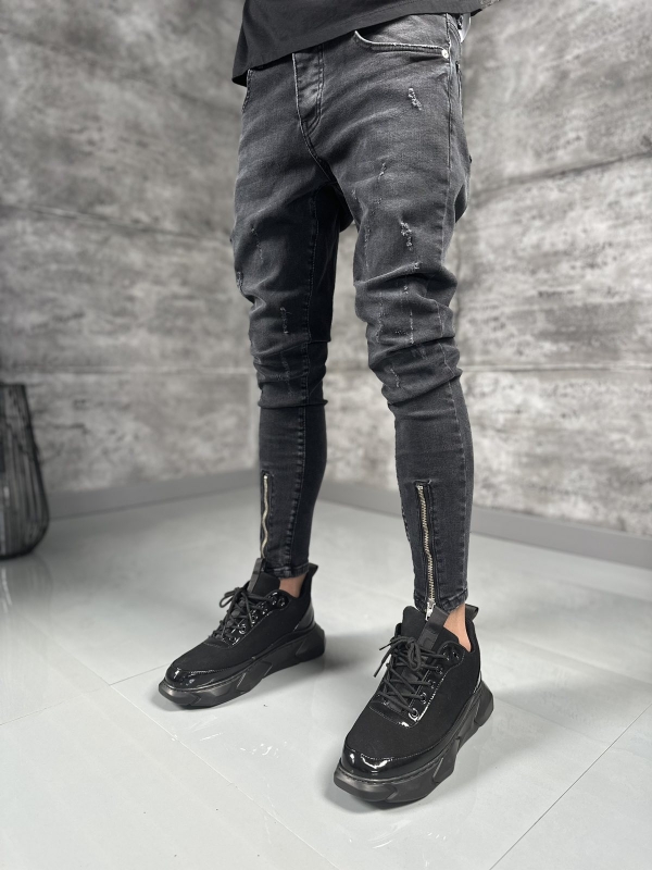 Мъжки дънки с цип Skinny fit