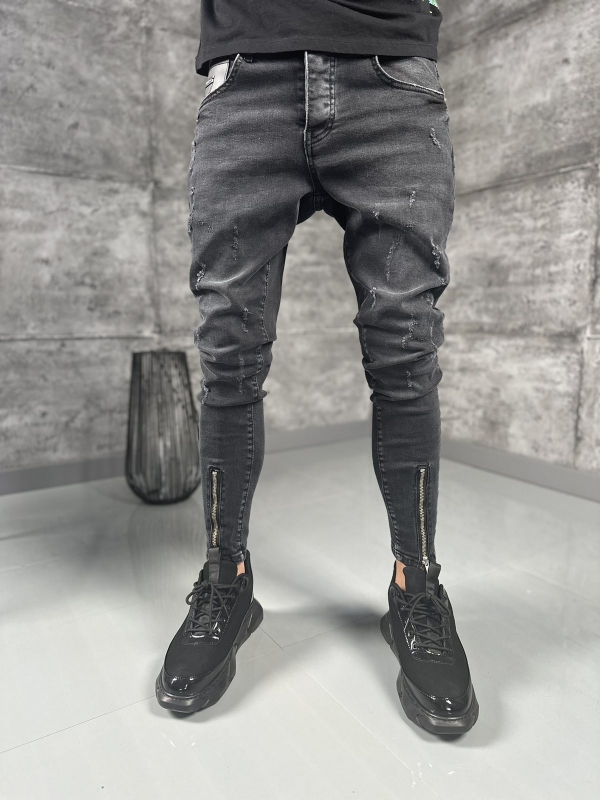 Мъжки дънки с цип Skinny fit